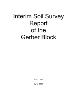 Interim Soil Survey Report of the Gerber Block
