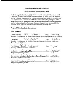 Wilderness Characteristics Evaluation - Fish Creek Rim Proposed WSA Addition