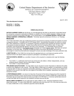 Timber Sale Notice May 2016