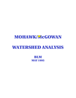 Mohawk/McGowan Watershed Analysis