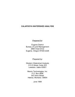 Calapooya Watershed Analysis