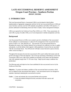 Late Successional Reserve 267 Assessment