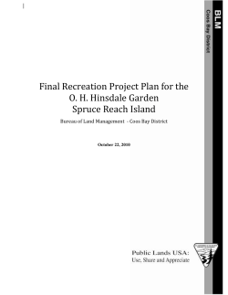 O.H. Hinsdale Garden Spruce Reach Island Final Recreation Project Plan