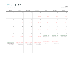 Summer 2014 Calendar