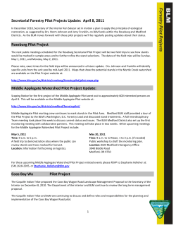 Forestry Pilot Project Update: April 8, 2011