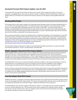 Forestry Pilot Project Update: June 24, 2011
