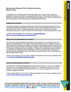 Forestry Pilot Project Update: March 23, 2012