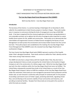 Coquille Indian Tribe's Coos Bay Wagon Road Landscape Management Proposal