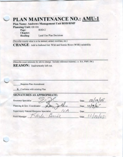 Andrews Management Unit ROD/RMP Plan Maintenance Sheetss