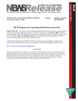 BLM Prepares for Upcoming Oil and Gas Lease Sale