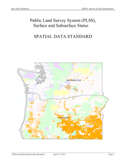 PLSS, Surface and Subsurface Status