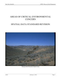Areas of Critical Environmental Concern