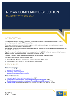 RG146 Compliance Solution Program