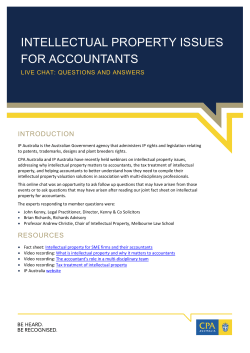 Intellectual property issues for accountants: online chat questions and answers