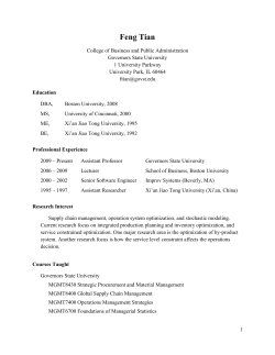 Feng Tian CV