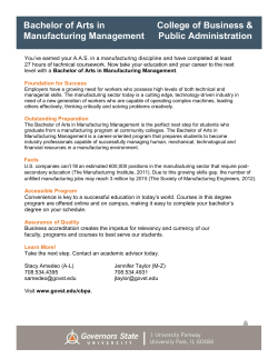 BA in Manufacturing Management Fact Sheet - FA14