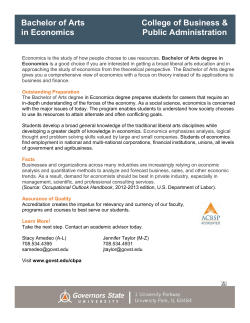 BA in Economics Fact Sheet - FA13