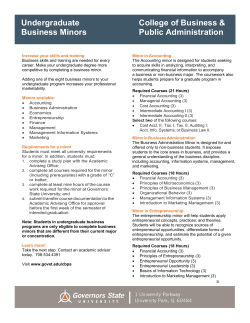 Fact Sheet: Business Minors