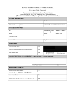 2016 Honors Program Course Contract Proposal Form