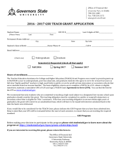 TEACH grant application - 2016-2017