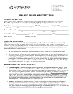 Budget Adjustment Form