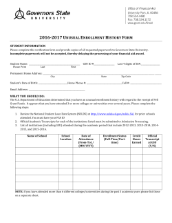 Unusual Enrollment Form