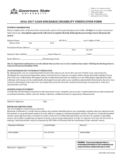 Loan Discharge/Disability Verification Form