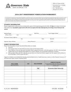 Independent Verification Worksheet