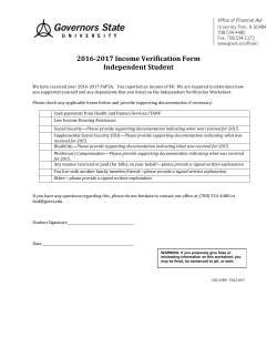 Income Verification Form - Independent