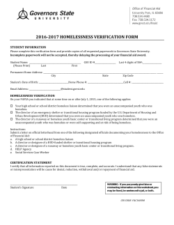 Homelessness Verification Form