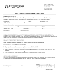 Default/Overpayment Form