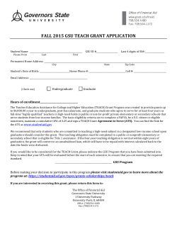TEACH Grant Application - Fall 2015