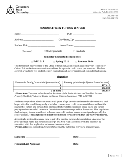 Senior Citizen Tuition Waiver