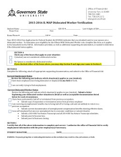 MAP Dislocated Worker Worksheet