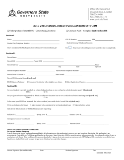 Grad/Parent PLUS Loan Application