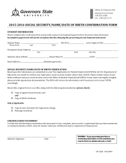 Social Security/Name/DOB Confirmation Form
