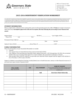 Independent Verification Worksheet