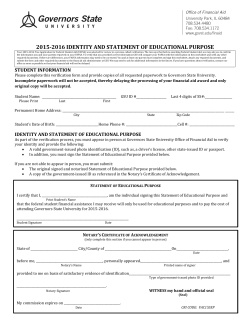 Identity and Statement of Educational Purpose Form