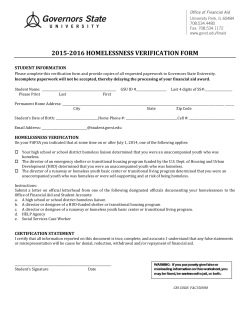 Homelessness Verification Form