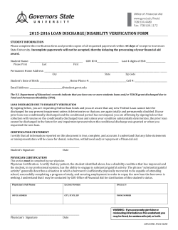 Discharge/Disability Verification Form