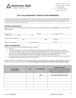 Dependent Verification Worksheet