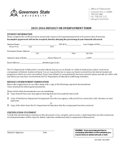 Default/Overpayment Form