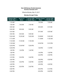 Click here to download printable version of GSUXpress Shuttle Schedule >>>
