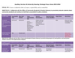 AY 2015-16 Objectives