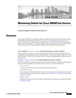 Monitoring Details for Cisco SMARTnet Service with Smart Call Home