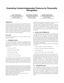 Evaluating Content-Independent Features for Personality Recognition