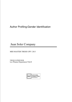 Author Profiling:Gender Identification