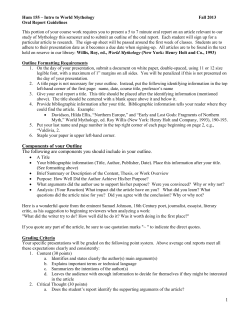 Guidelines and Links for Oral Reports