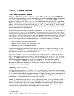 Chapter 1 - Purpose and Need