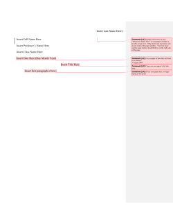 MLA Template Instructions